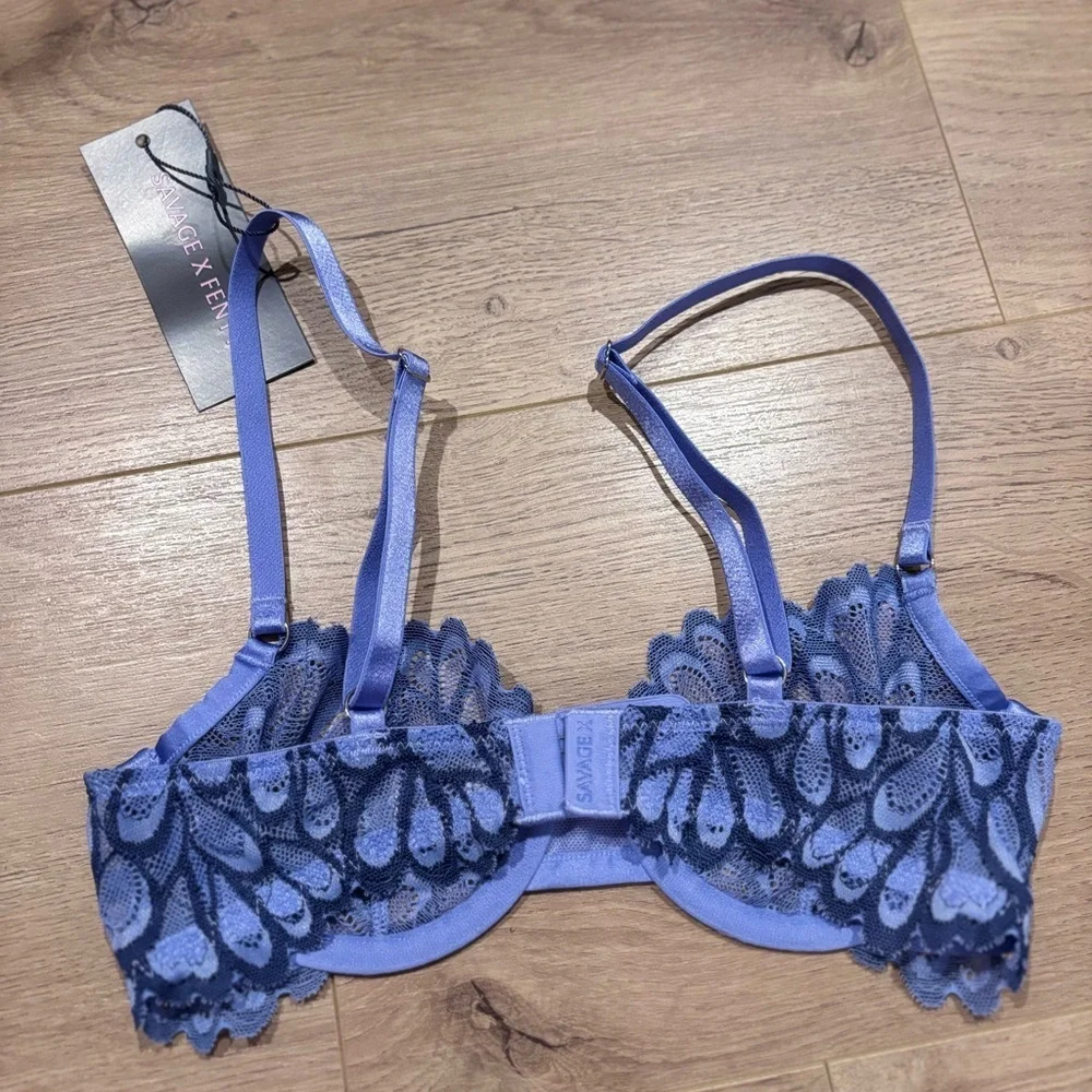 NWT Savage Not Sorry Unlined Lace Balconette Bra 30A - Picture 5 of 8